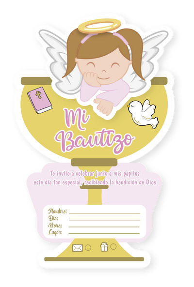 TARJETAS X 6 UD MI BAUTIZO NIÑA