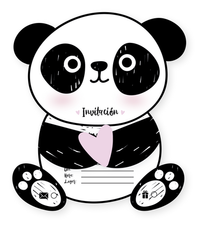 TARJETA X 6 UD PANDA NIÑA