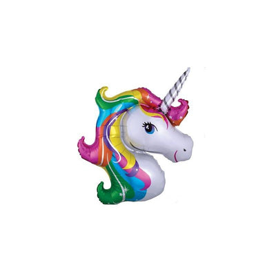 Globo Metalizado Grande Forma Unicornio Arcoíris